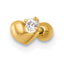 14k 18 Gauge Polished CZ Heart Labret Stud