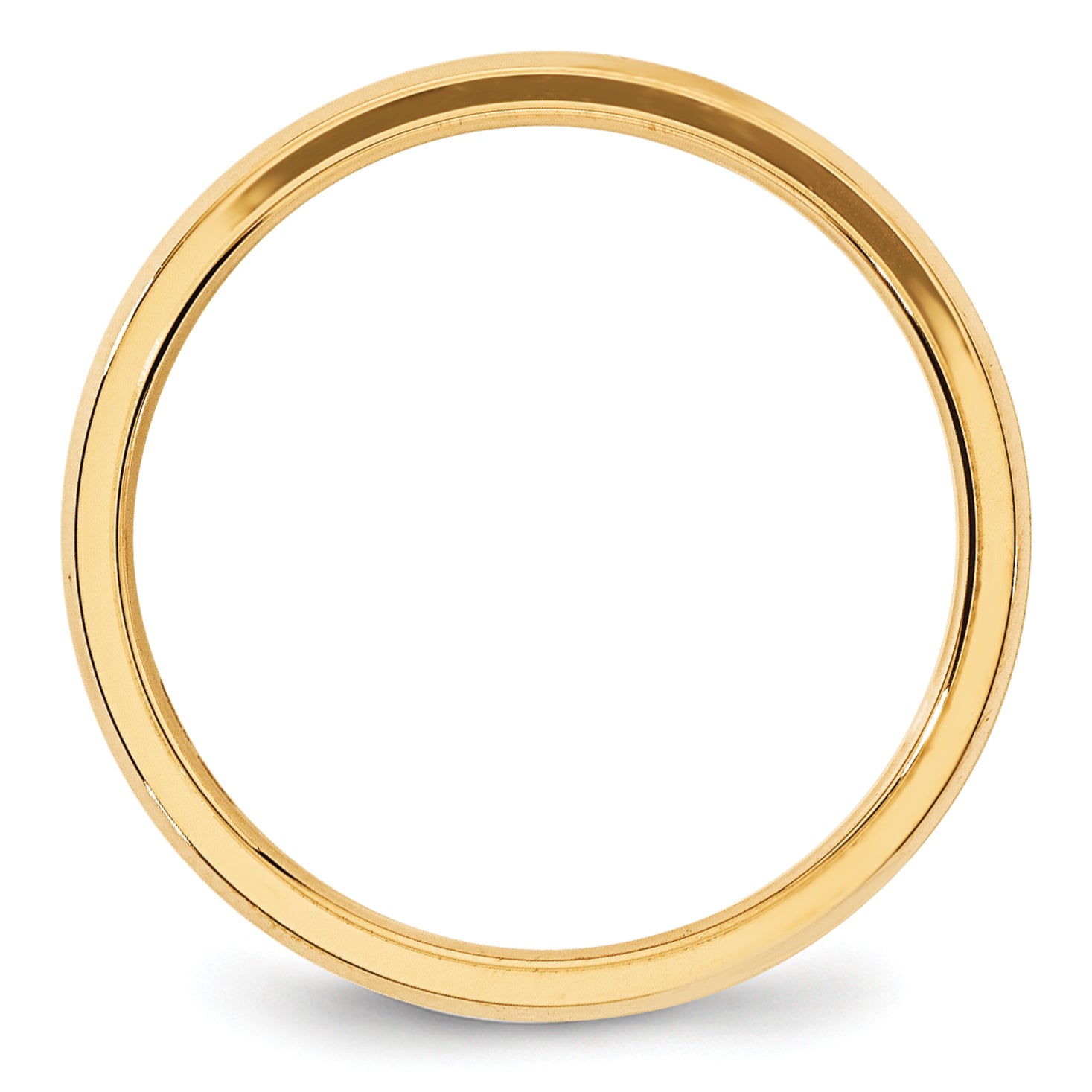 4.0mm 14K Yellow Gold Beveled Edge Comfort Fit Wedding Band - Sophia Jewelers