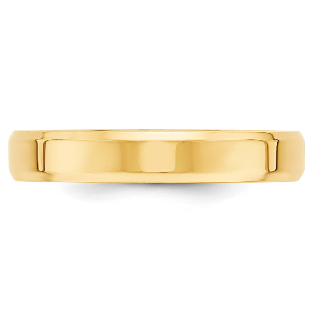 4.0mm 14K Yellow Gold Beveled Edge Comfort Fit Wedding Band - Sophia Jewelers