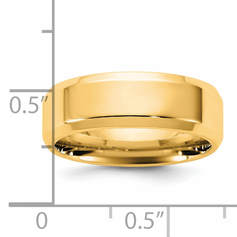 6.5mm 14K Yellow Gold Beveled Edge Comfort Fit Wedding Band - Sophia Jewelers