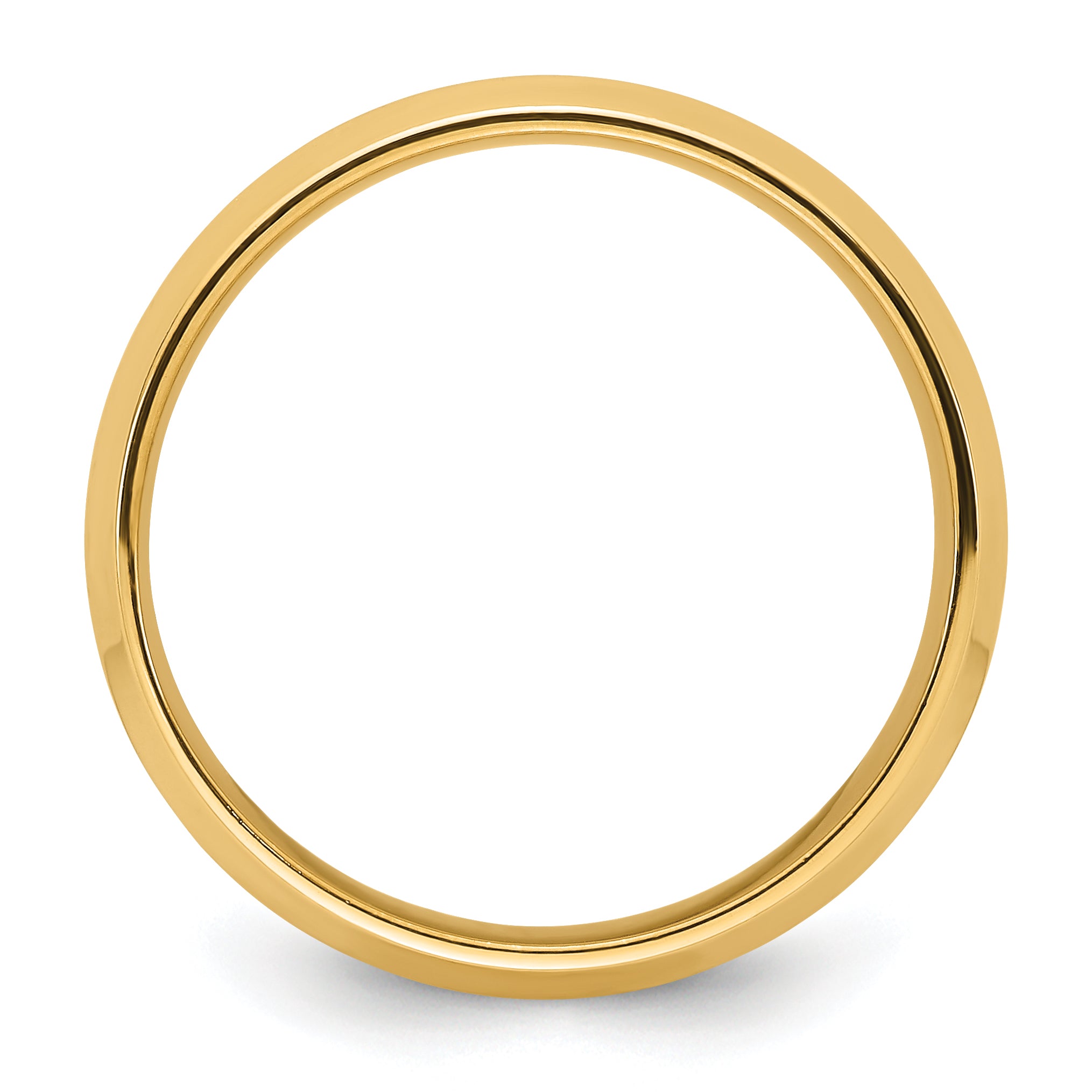 14k Yellow Gold 7mm Beveled Edge Comfort Fit Wedding Band Size 14