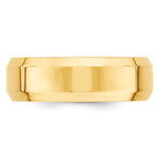 7.0mm 14K Yellow Gold Beveled Edge Comfort Fit Wedding Band - Sophia Jewelers
