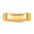 7.0mm 14K Yellow Gold Beveled Edge Comfort Fit Wedding Band - Sophia Jewelers
