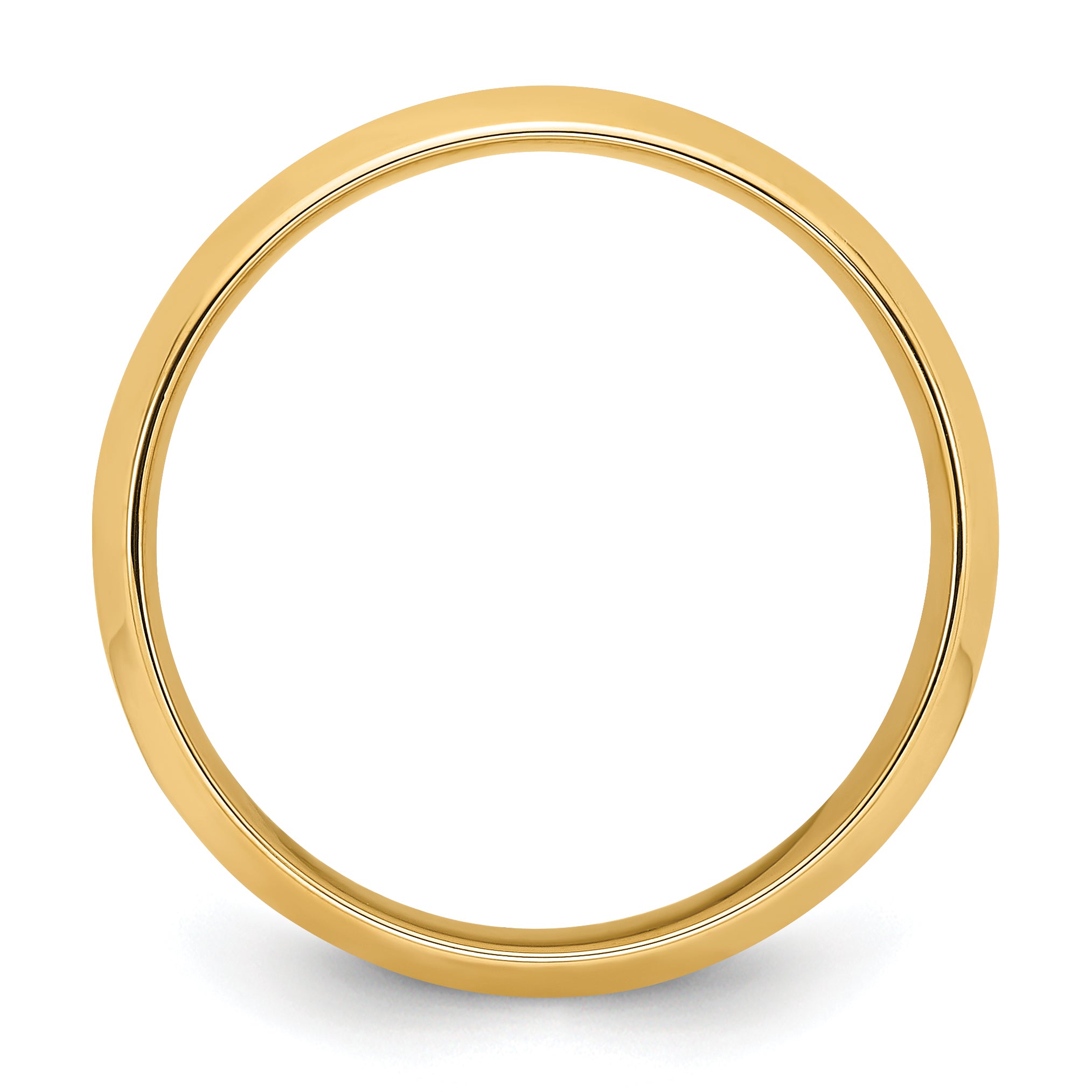 8.0mm 14K Yellow Gold Beveled Edge Comfort Fit Wedding Band - Sophia Jewelers