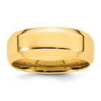 8.0mm 14K Yellow Gold Beveled Edge Comfort Fit Wedding Band - Sophia Jewelers