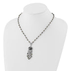 Hematite Faceted Acrylic Beads Necklace, 16 Inch - Sophia Jewelers