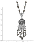 Hematite Faceted Acrylic Beads Necklace, 16 Inch - Sophia Jewelers