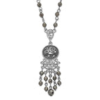 Hematite Faceted Acrylic Beads Necklace, 16 Inch - Sophia Jewelers