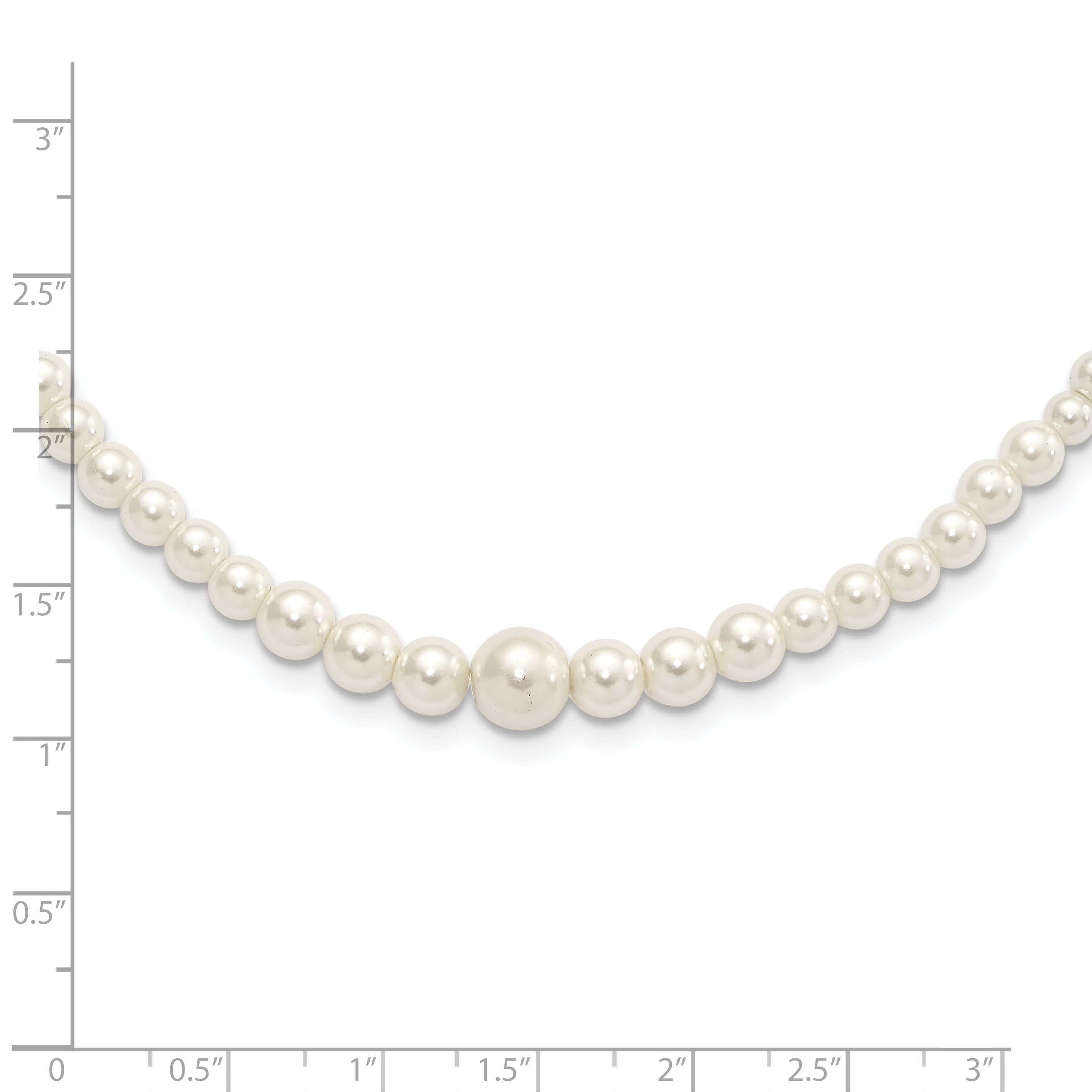 1928 Jewelry Gold-tone Clasp 2mm to 8mm Ivory Imitation Pearl Graduated Strand 18 inch Necklace Secondary image
