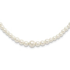 1928 Jewelry Gold-tone Clasp 2mm to 8mm Ivory Imitation Pearl Graduated Strand 18 inch Necklace