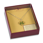 Silver Trim Real Four Leaf Clover in Heart 20 inch Silver-plated Chain Necklace