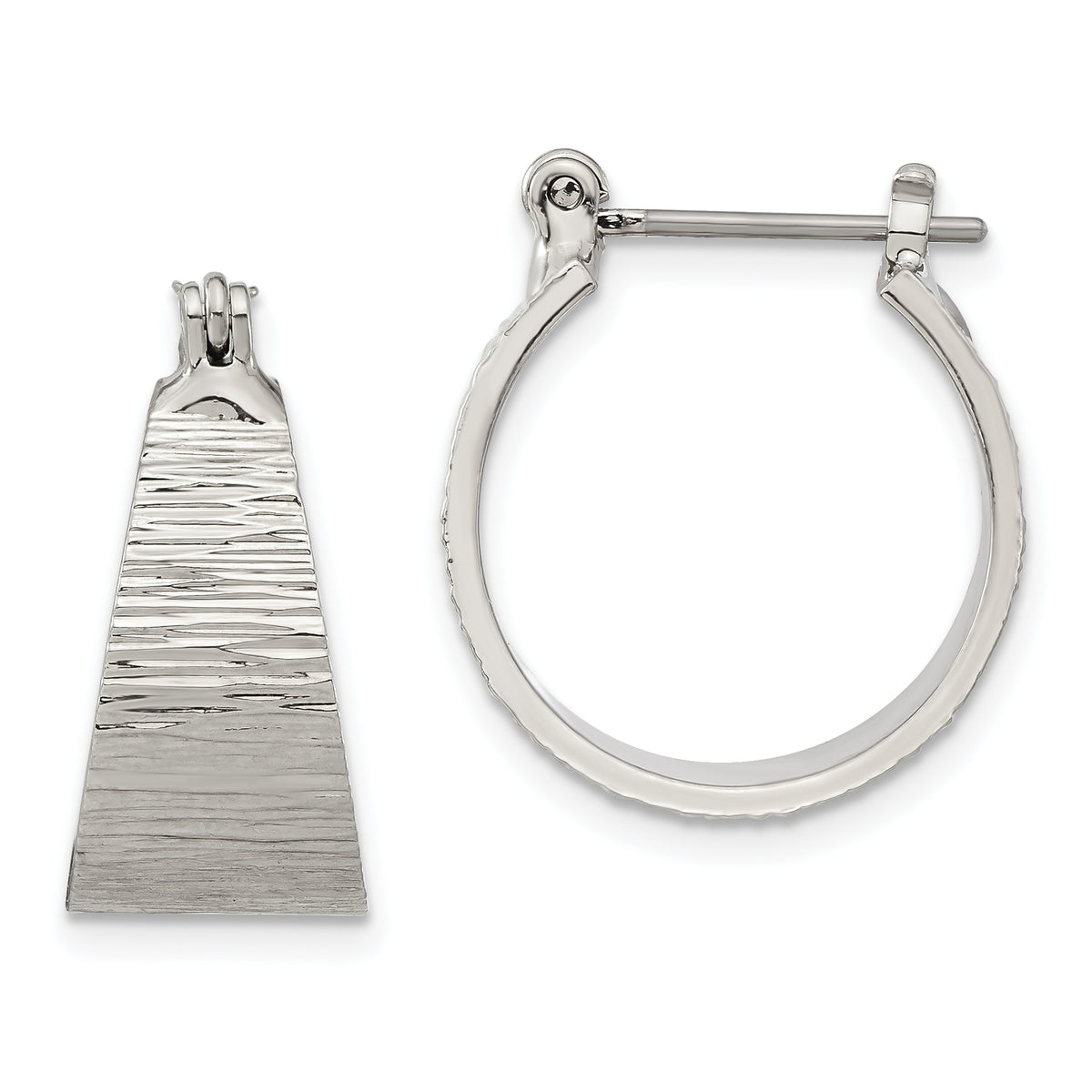 1928 Silver-tone Textured Small Post Hoop Earrings