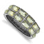 1928 Jewelry Black-plated Frame Grey Epoxy Faceted Stones Stretch Bracelet