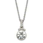 1928 Silver-tone White Crystal w/3in ext. Necklace - Sophia Jewelers