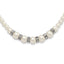 1928 Silver-tone Clear Crystal and Simulated Pearl 15in With  3in ext Necklace