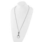1928 Jewelry Silver-tone Textured Vintage Handle 4-5X Magnifying Glass 30 inch Necklace