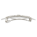 1928 Jewelry Silver-tone Ornate Clear Crystal Hair Barrette