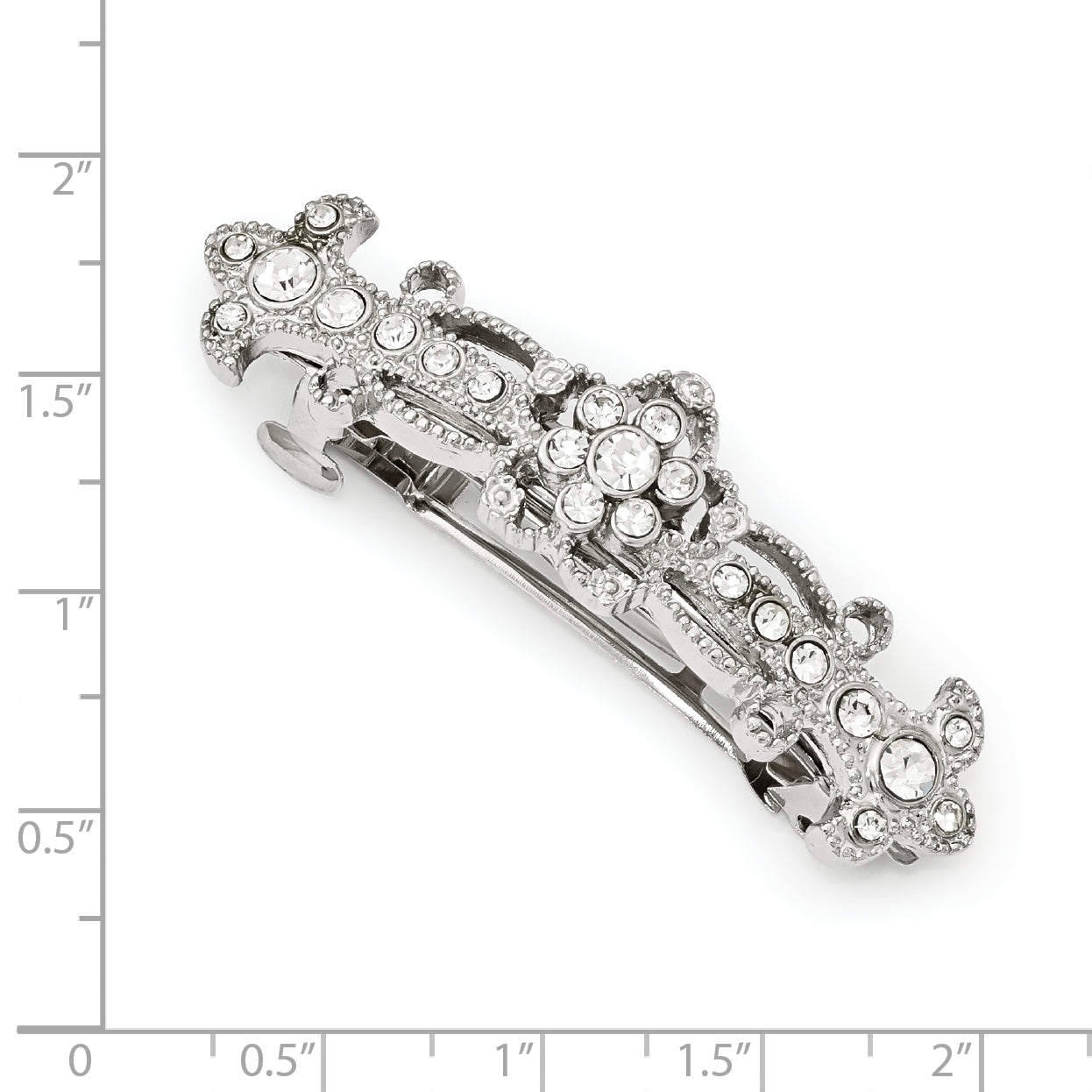 1928 Jewelry Silver-tone Clear Crystal Hair Barrette Secondary image