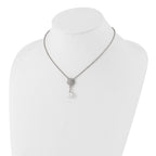 1928 Silver-tone Crystal and Imitation Pearl 16in With  3in ext. Necklace