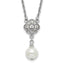 1928 Silver-tone Crystal and Imitation Pearl 16in With  3in ext. Necklace