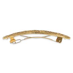 1928 Jewelry Gold-tone Ornate Swirl and Floral Motif Hair Barrette