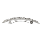 1928 Jewelry Silver-tone Ornate Floral Motif Hair Barrette