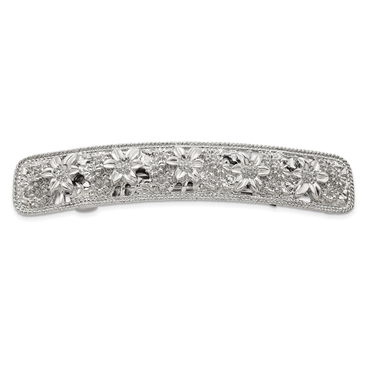 1928 Jewelry Silver-tone Ornate Floral Motif Hair Barrette
