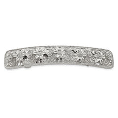 1928 Jewelry Silver-tone Ornate Floral Motif Hair Barrette
