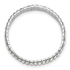 1928 Jewelry Silver-tone Sparkling Clear Crystal Two Row Stretch Bracelet