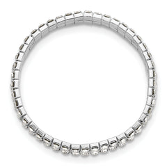 1928 Jewelry Silver-tone Sparkling Clear Crystal Two Row Stretch Bracelet