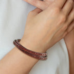 AMEN Stainless Steel Serenity Prayer Brown Leather Wrap with Magnetic Clasp 23.5 Inch Bracelet - Sophia Jewelers