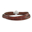 AMEN Stainless Steel Serenity Prayer Brown Leather Wrap with Magnetic Clasp 23.5 Inch Bracelet - Sophia Jewelers