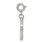 1928 Silver-tone Crystal Initial W Spring Ring Charm