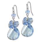 1928 Jewelry Silver-tone Light Blue Faceted Glass Bead Cluster Dangle Earrings