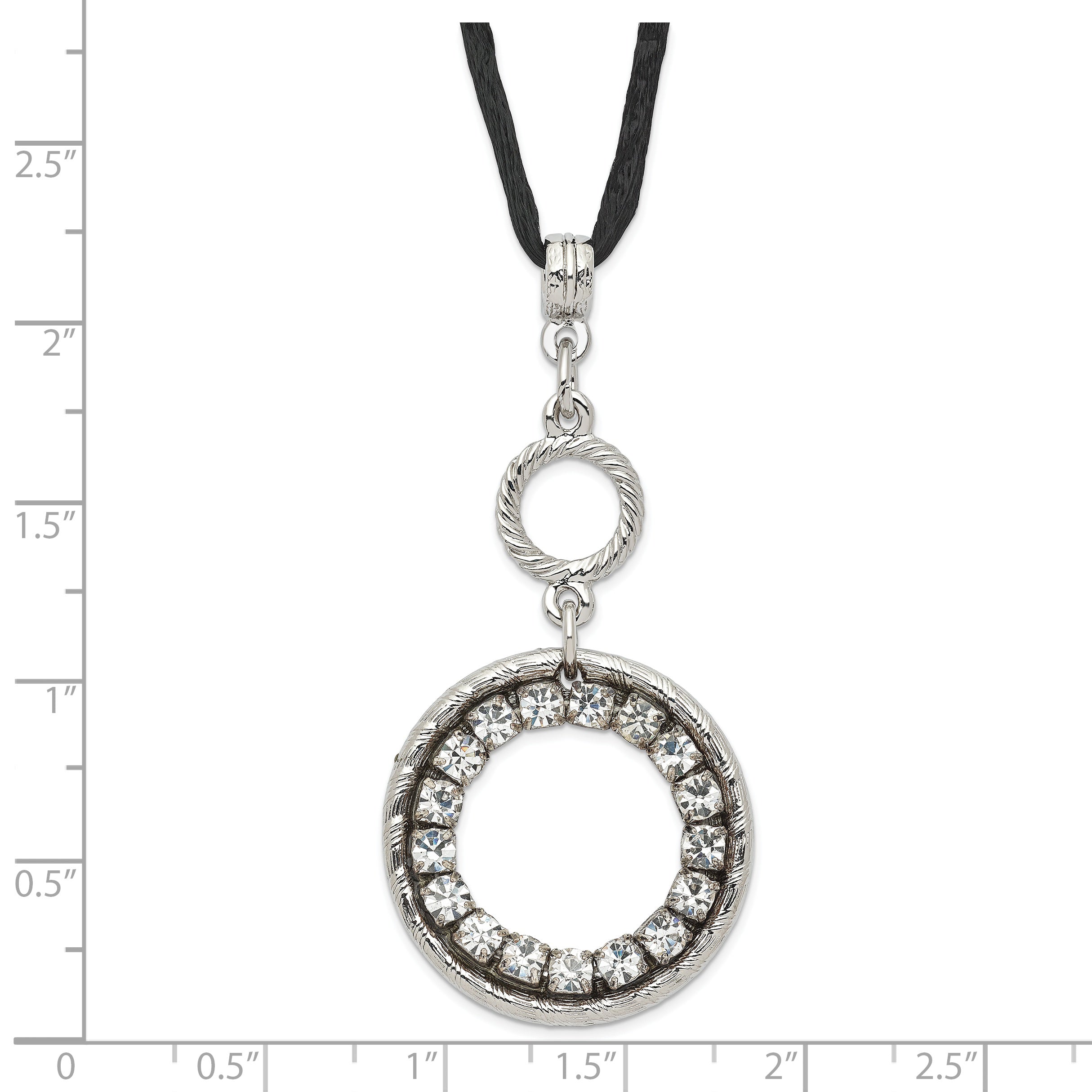 1928 Silver-tone Crystal Circle With  3in ext Necklace