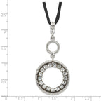 1928 Silver-tone Crystal Circle With  3in ext Necklace