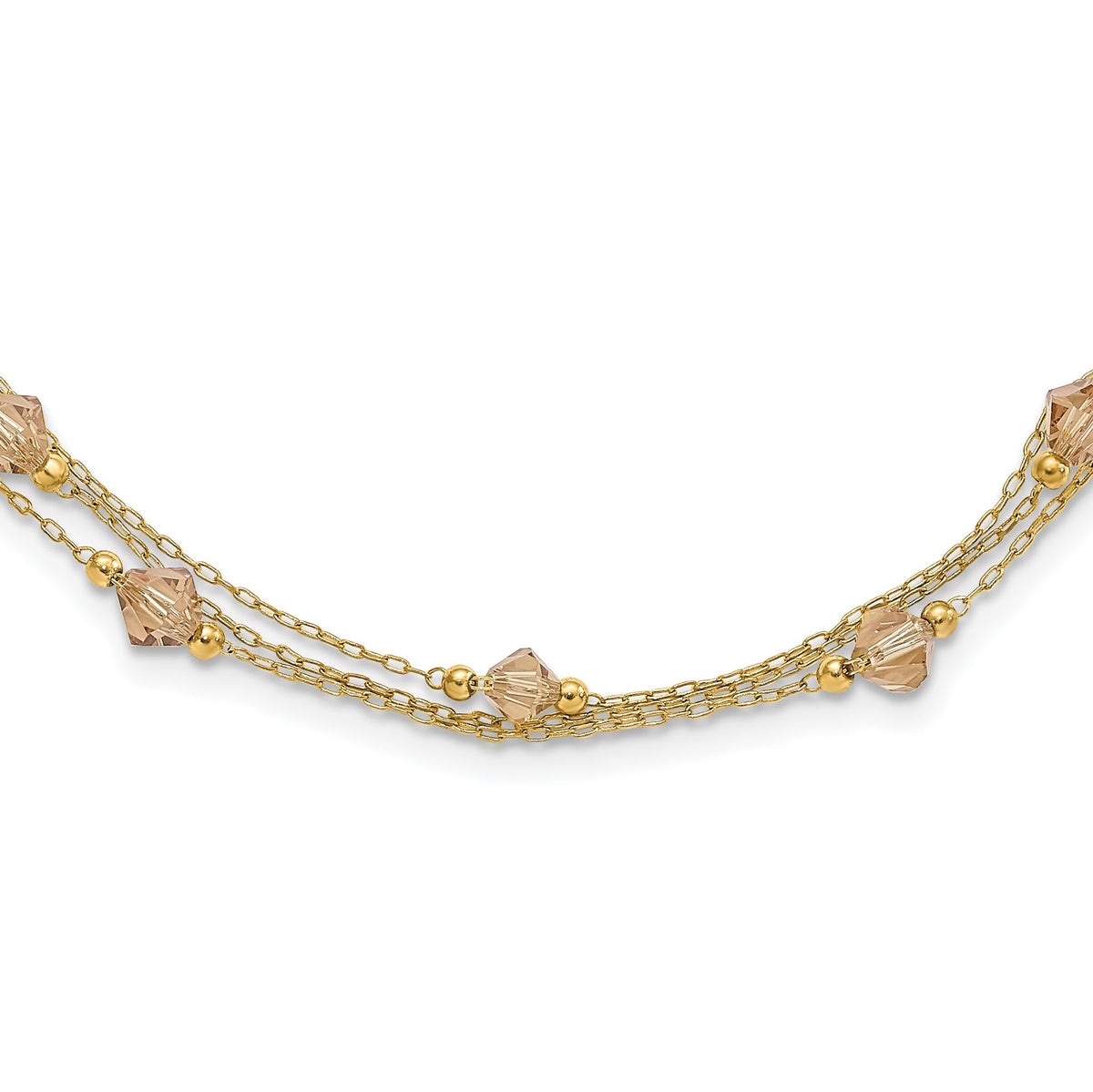 Faceted Acrylic Beads Three-Strand Necklace with Extender, 15 Inch - Sophia Jewelers Main image