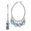 1928 Jewelry Silver-tone Light and Dark Blue Faceted Crystal Danble Hoop Earrings