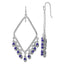 1928 Jewelry Silver-tone Light and Dark Blue Faceted Crystal Beaded Diamond Shaped Dangle Earrings