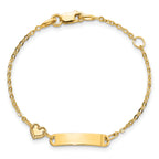 14K Polished ID with Heart Childrens Bracelet