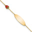 14k Enameled Strawberry Baby ID 5.5in With .5 in Ext Bracelet