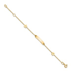 14K Polished ID with Flower Childrens Bracelet
