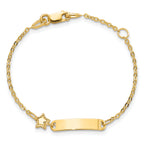 14K Polished ID with Star Childrens Bracelet