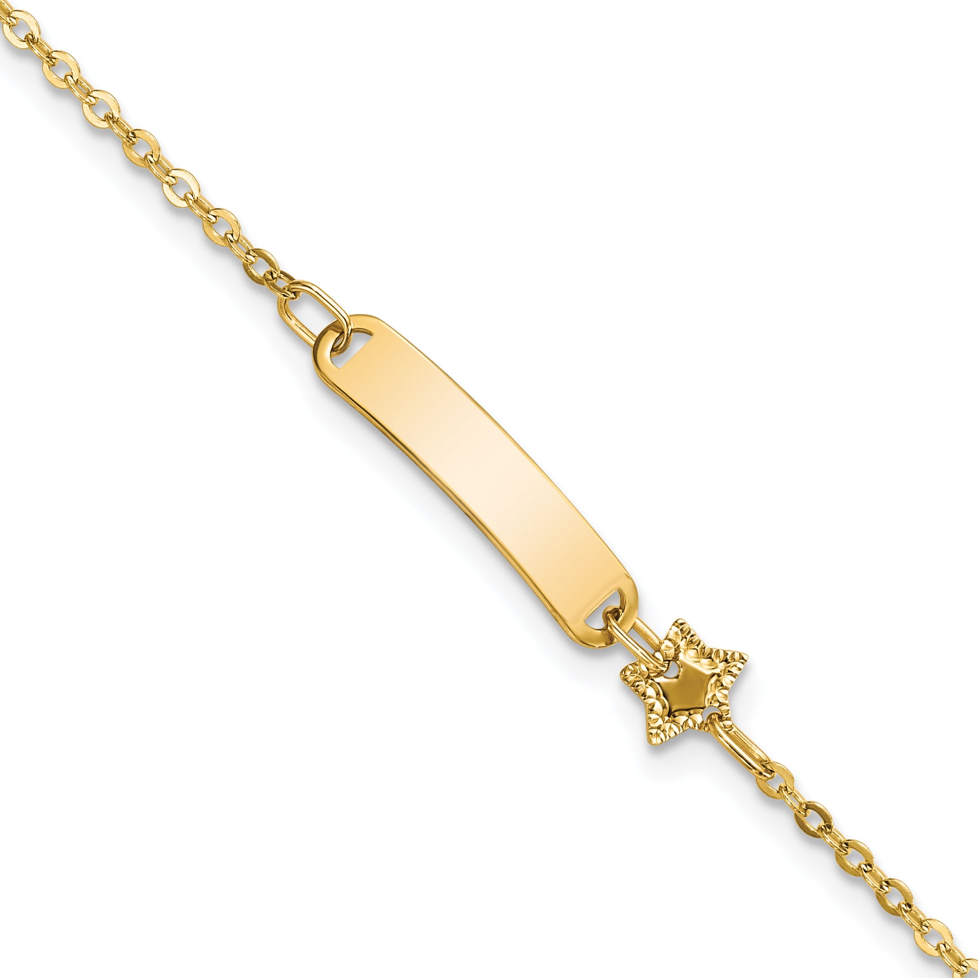 14K Polished ID with Star Childrens Bracelet Main image