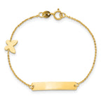 14k Polished 5.5in Butterfly ID Bracelet