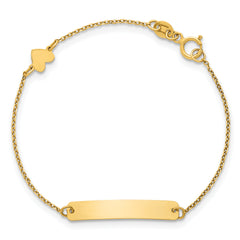 14k Polished Heart and 23x4.2mm Plate 5.5 inch Baby/Child ID Bracelet