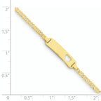14k Polished Solid Chain/Solid Plate Anchor Link Cut-out Heart 21.5x4.8mm Plate 6 inch Baby/Child ID Bracelet