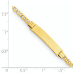 14k Polished Solid Chain/Solid Plate Anchor Link 26x5mm Plate 6 inch Baby/Child ID Bracelet