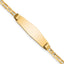 14k Polished Solid Chain/Solid Plate Anchor Link Soft Diamond Shape 26x7.5mm Plate 6 inch Baby/Child ID Bracelet