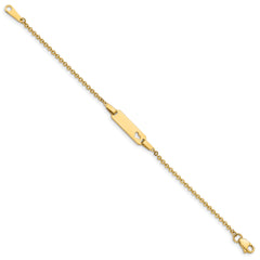 14K Polished Cut-out Heart 18x5mm Plate 6 inch Baby/Child ID Bracelet